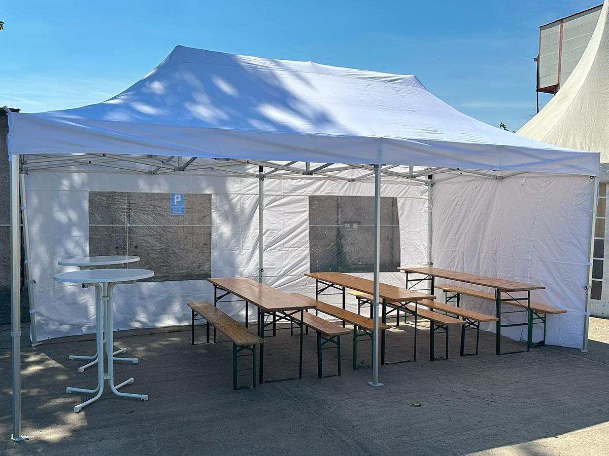 Partyzelt 6m x 3m mieten Berlin  ideal fr Gartenpartys & private Feiern